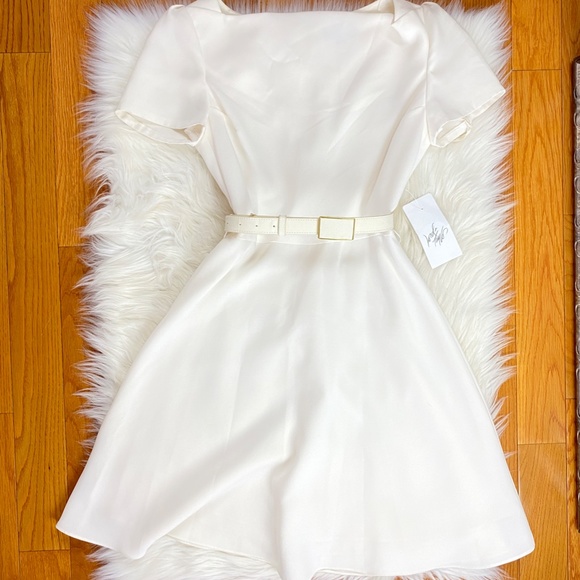 NWT Tahari ASL Cream Fit & Flare Dress, 6P - Picture 3 of 8